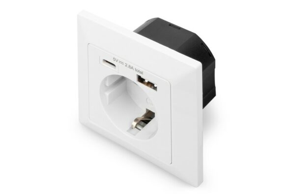 Digitus Presa Di Sicurezza Da Incasso Con 1 Usb Type-C<Sup></Sup>, 1 Usb A